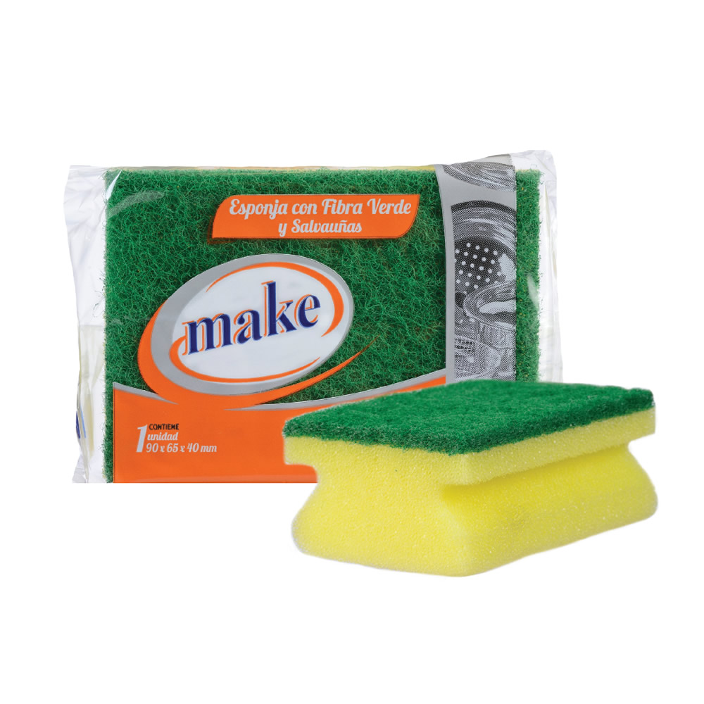 FIBRA ESPONJA SALVA UÑAS FIBRA PEGADA "MAKE"