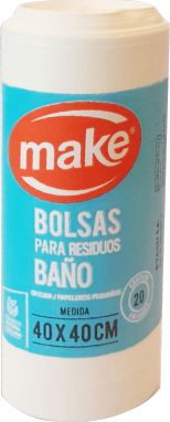 BOLSA ROLLO CHICA BLANCA 40x40x20  "MAKE"
