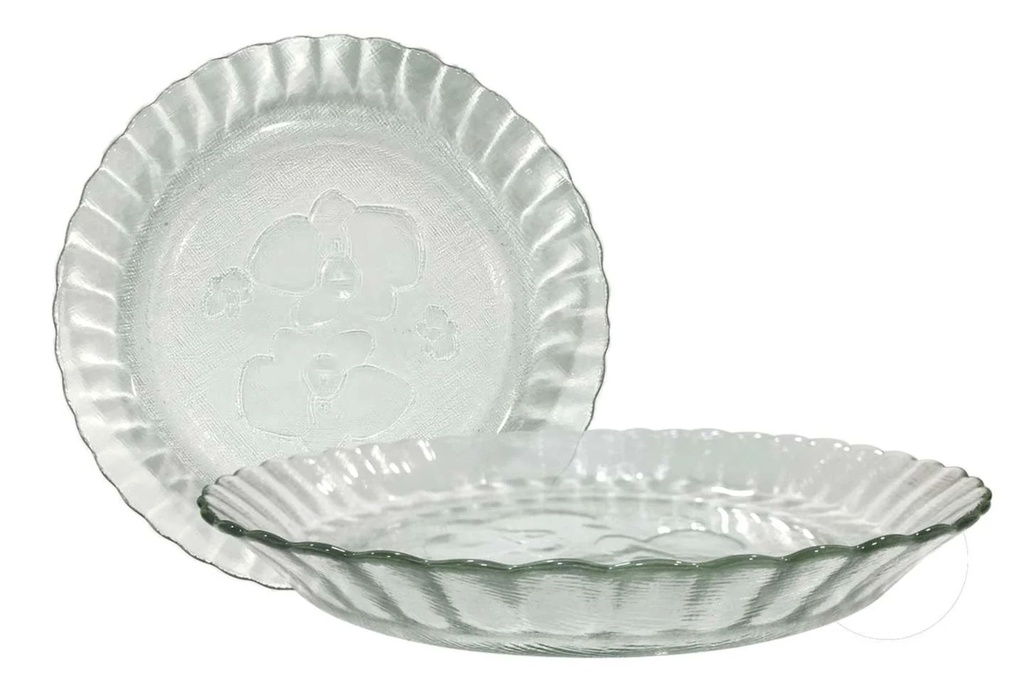 PLATO HONDO VIDRIO ORQUIDEA  "DURAX" 