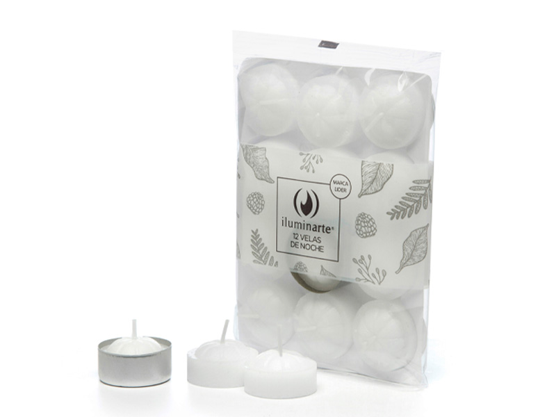 VELAS DE NOCHE BLANCA x 12 