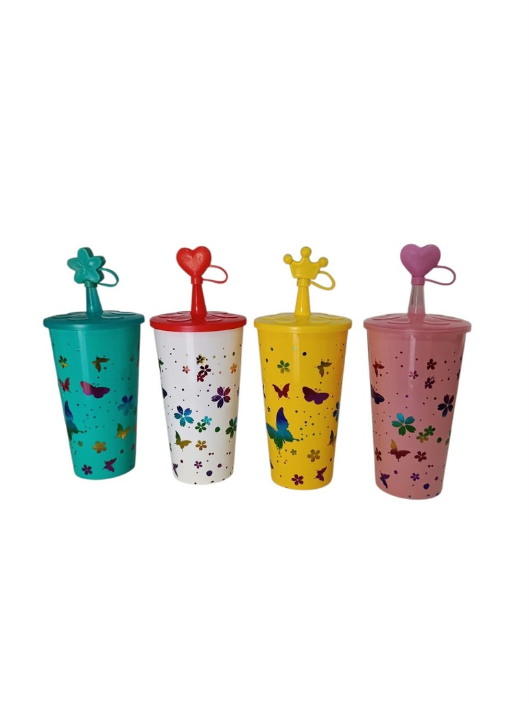 VASO INFANTIL CON TAPA Y SORBETE