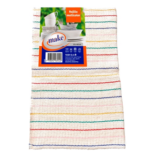 [6942] REJILLA RAYADA MULTICOLOR  "MAKE"