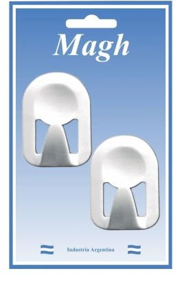 [M1361] PERCHA AUTOADHESIVA CAPILLA MEDIANA x 2