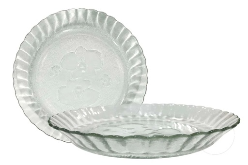 [3093] PLATO HONDO VIDRIO ORQUIDEA  "DURAX" 