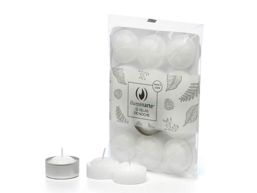 [I004] VELAS DE NOCHE BLANCA x 12 