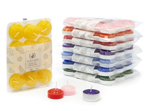 [I004C] VELAS DE NOCHE COLOR x 12  