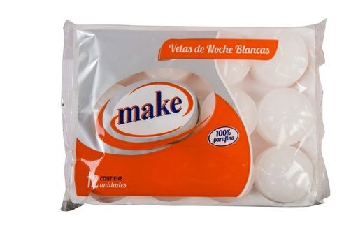 [6188] VELAS DE NOCHE BLANCA x 12  "MAKE"