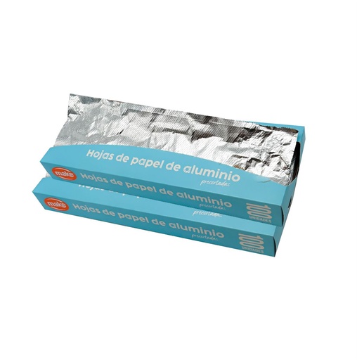 [7042] HOJAS DE PAPEL ALUMINIO PRECORTADAS X 100 U "MAKE"